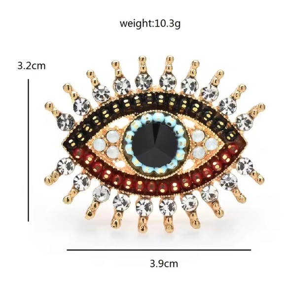 Betsey Johnson Talisman Eye Multicolor Brooch - Picture 6 of 7